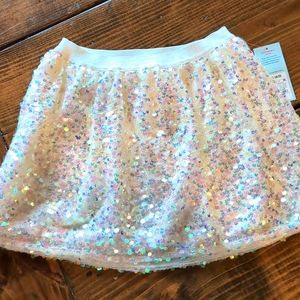 NWT Cat & Jack cream sequin skirt girls size XS 4/5